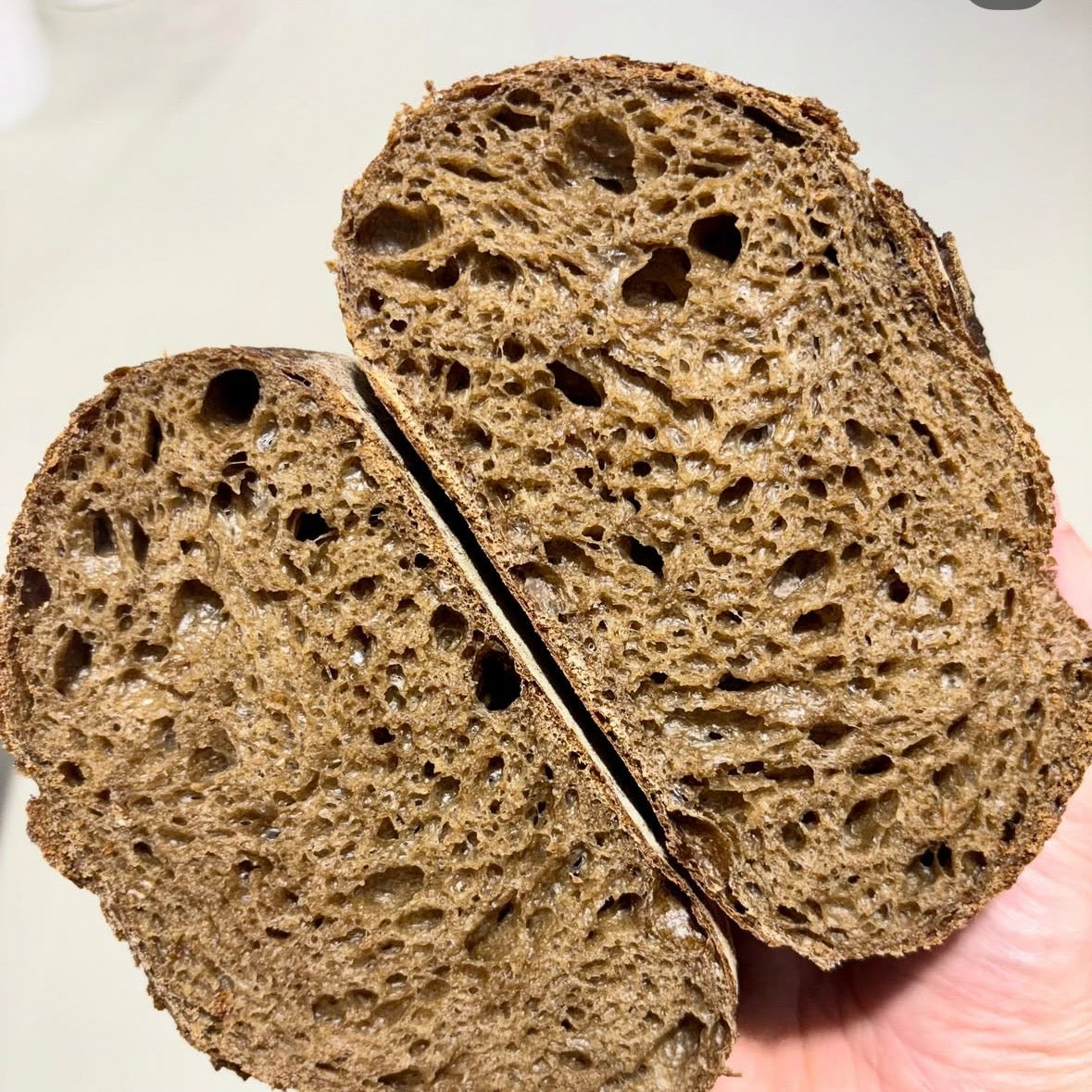 Austin Baking Co organic dark rye sourdough, baked in Newstead