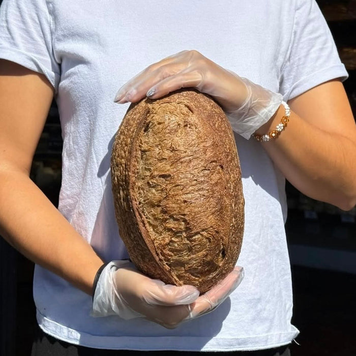 Austin Baking Co organic dark rye sourdough, baked in Newstead